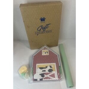 Vintage Avon Down On The Farm Napkin Paper Towel Holder Barn Cows Read